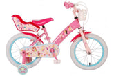 Disney Princess 16 Inch Kinderfiets: Roze fiets met poppenzitje en mandje